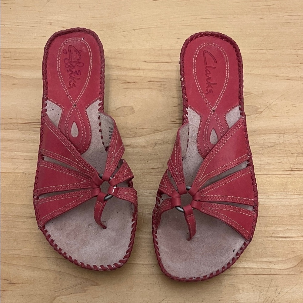 Clarks Women's Pink Slide Sandals